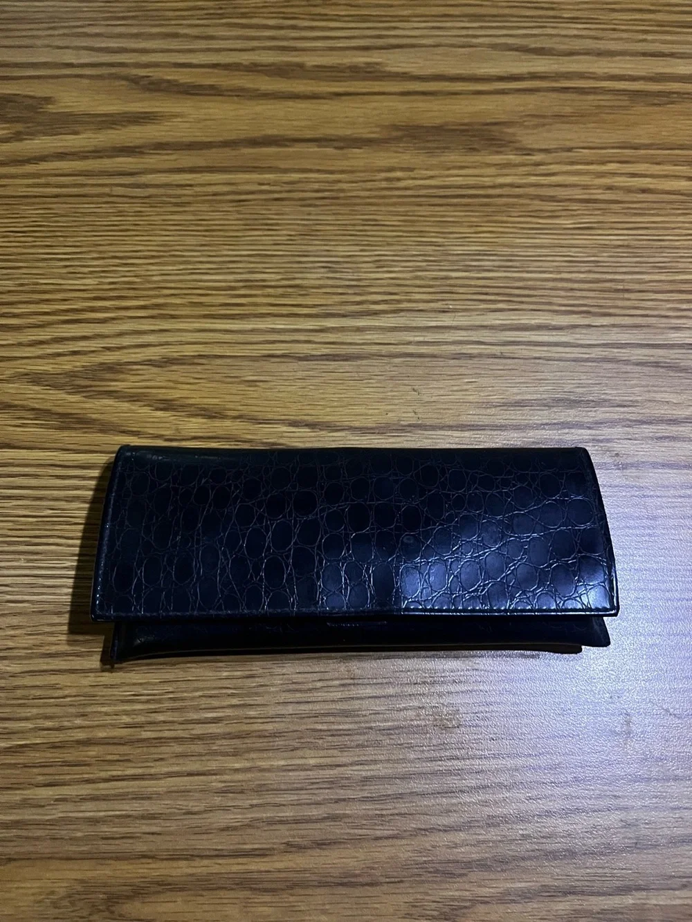 Men's Black Clip-On Sunglasses With Croc-Embossed case